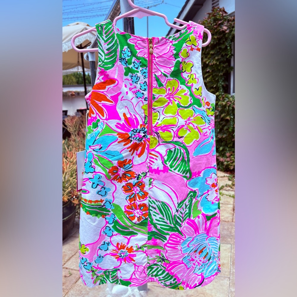 Lily Pulitzer Girls’ Floral Print Dress with Lace Detail - Picture 4 of 7